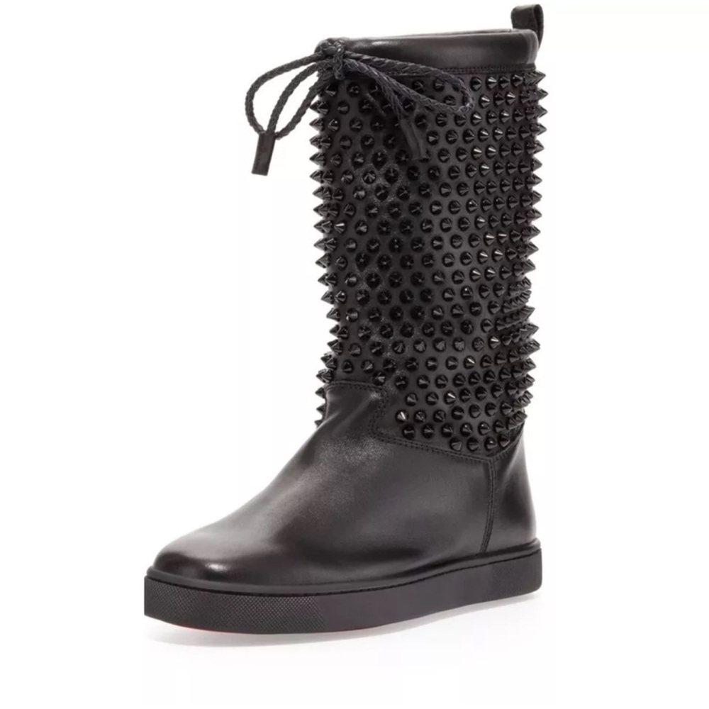 Christian Louboutin Sur La Pony Spiked Spike Napa Boots